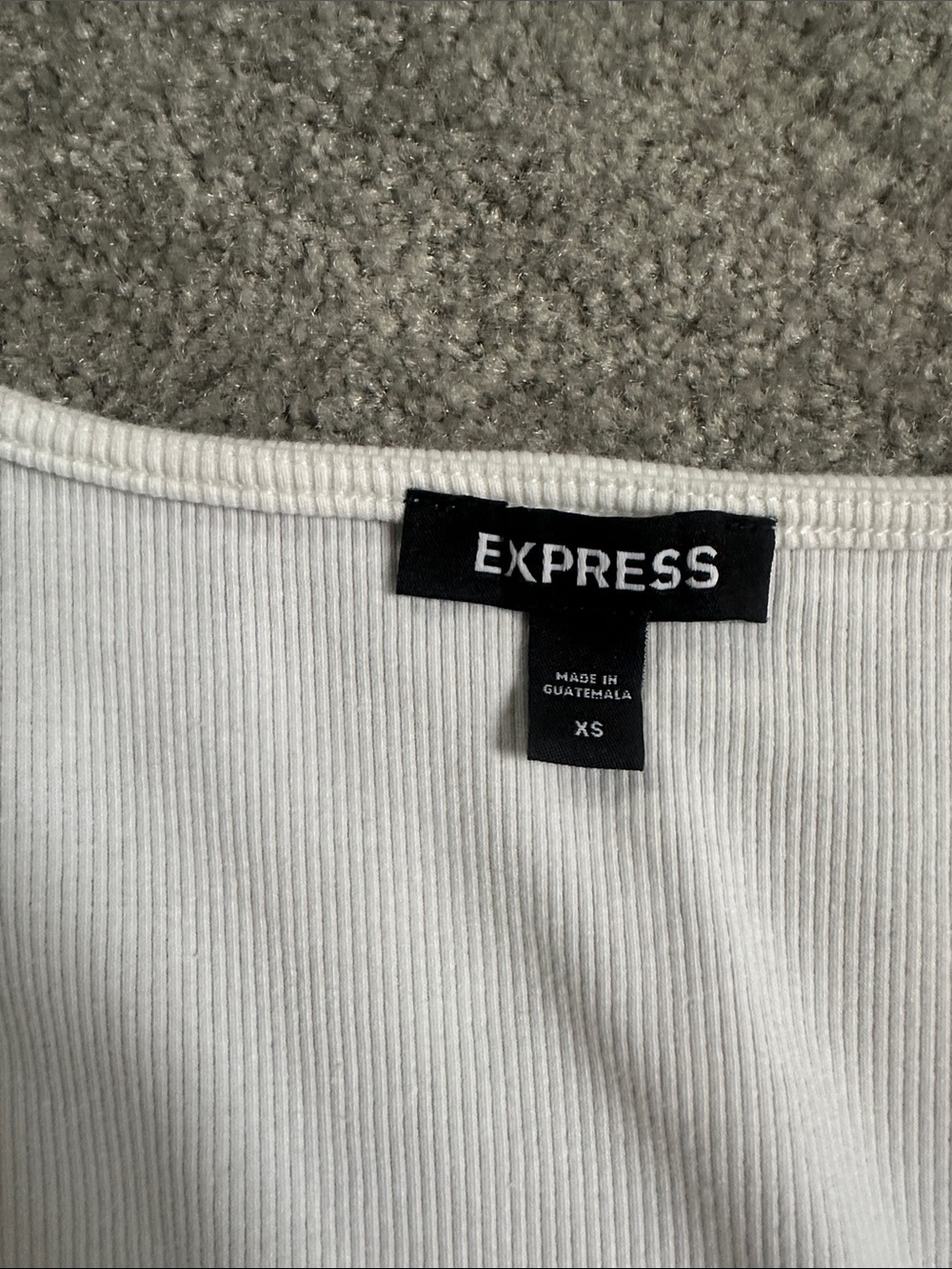Express White Ruched Front Ruffle Sleeve Top - Picture 2 of 8